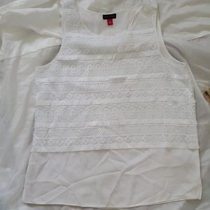 Lace and fringe tank